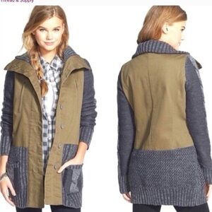 Thread & Supply Gray and Olive Knit Jacket